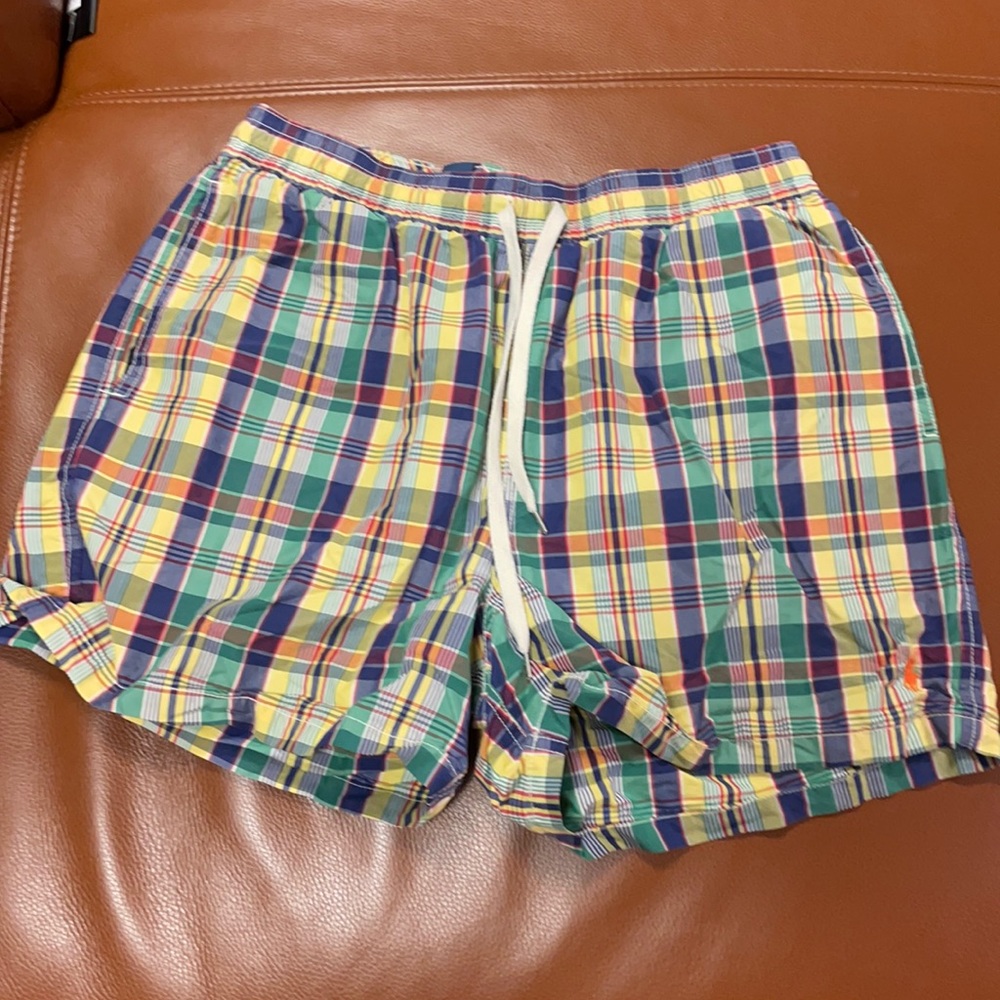 Polo plaid swim trunks